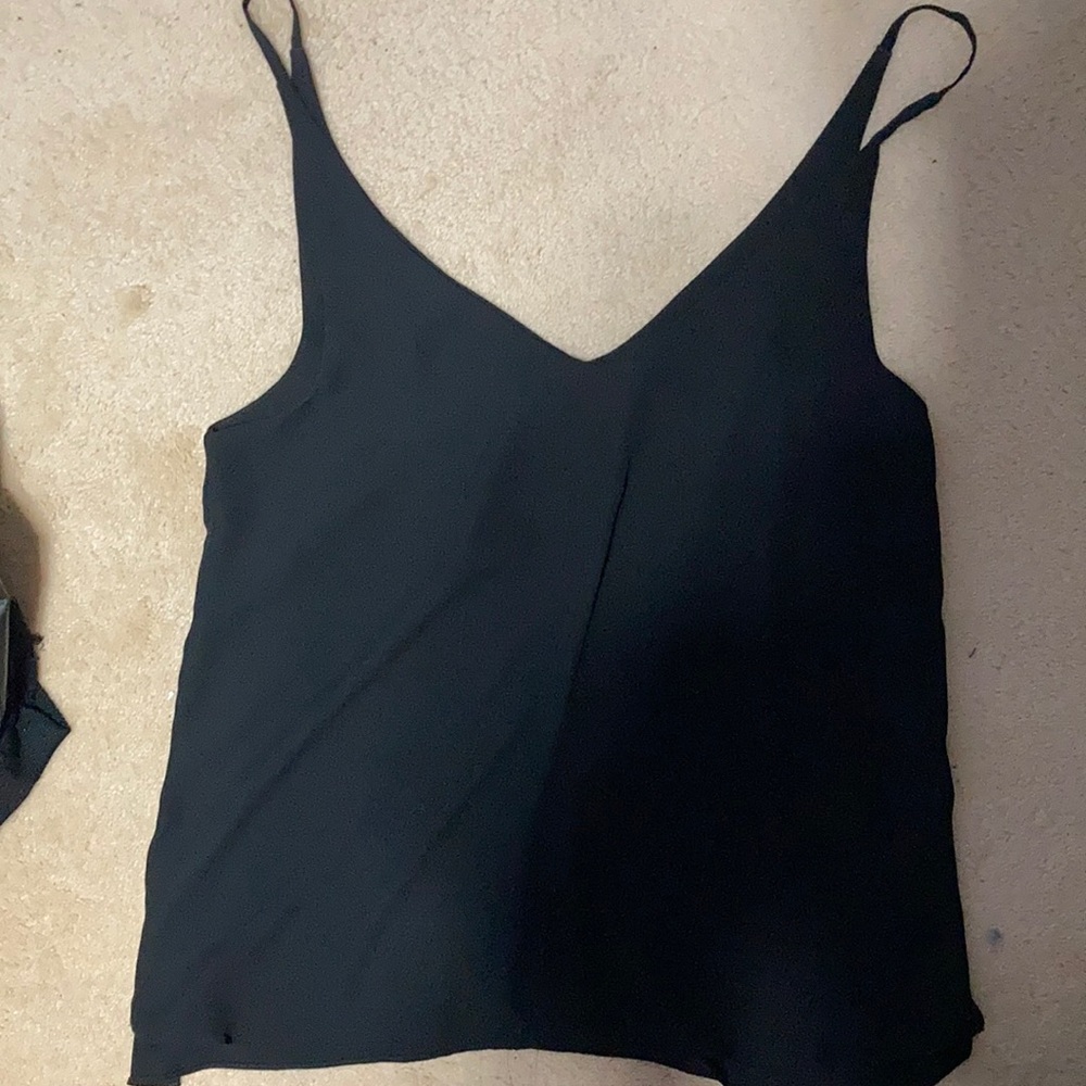 Black v neck tank top Topshop size 6